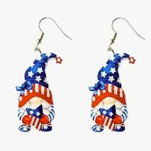 Gnome Earrings Americana 4th of July Memorial Day, Labor Day Celebrate 250 years